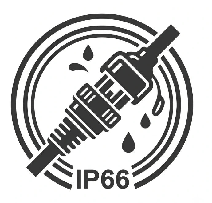 IP66-rated dust and water resistant enclosure