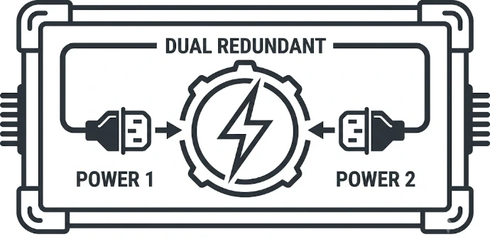 Dual redundant power supplies