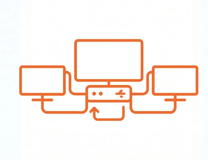 multiple displays connected to one unit, highlighting the need for integrated connectivity.