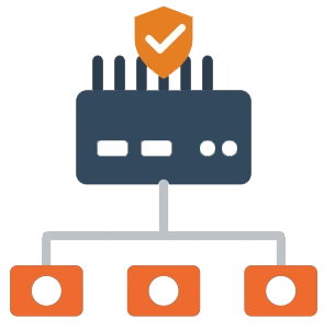 server network illustrating standardized hardware deployment across multiple sites.