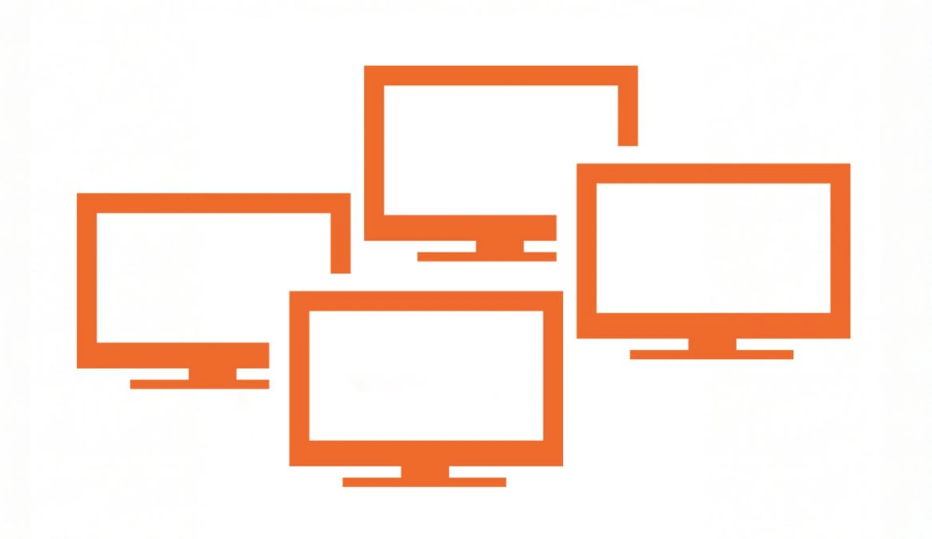 four connected screens representing integrated multi-display support for video walls.