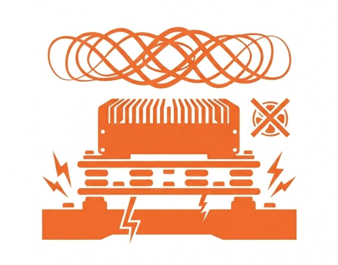 Fanless computer on an anti-vibration plate absorbing vibration and shock