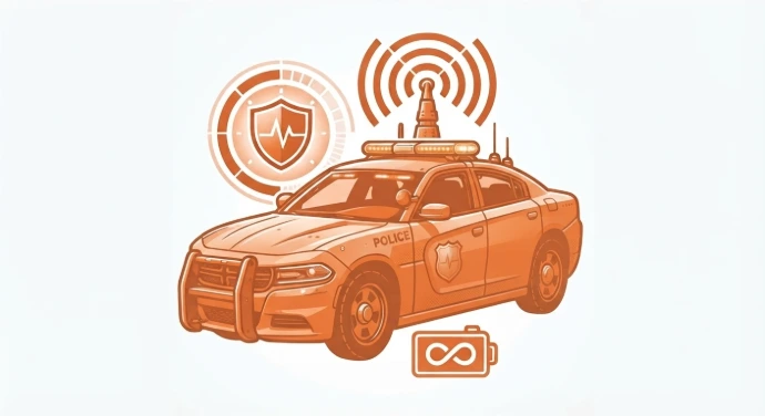 Illustration of an emergency response car with on-board computing